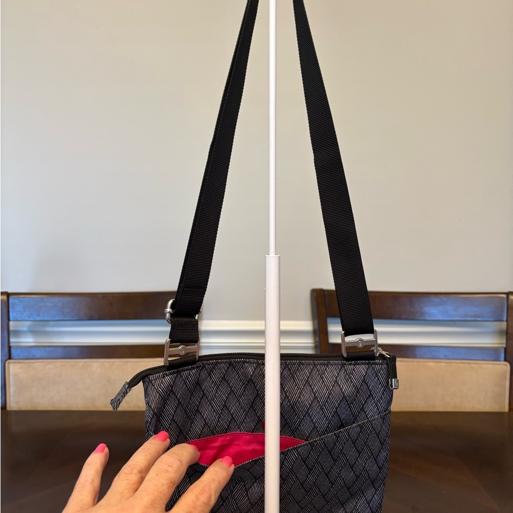 Baggallini “Go Bagg” Black Patterned Crossbody Bag - image 3